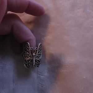 Elegant Silver Butterfly Ring